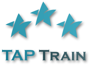 Taptrain blue professional business logo